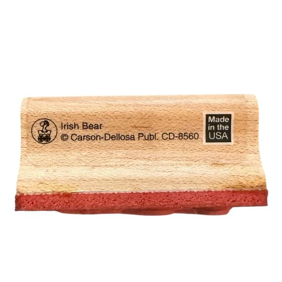 Carson Dellosa Irish Bear Holding A 4 Leaf Clover Rubber Stamp - Picture 2 of 3